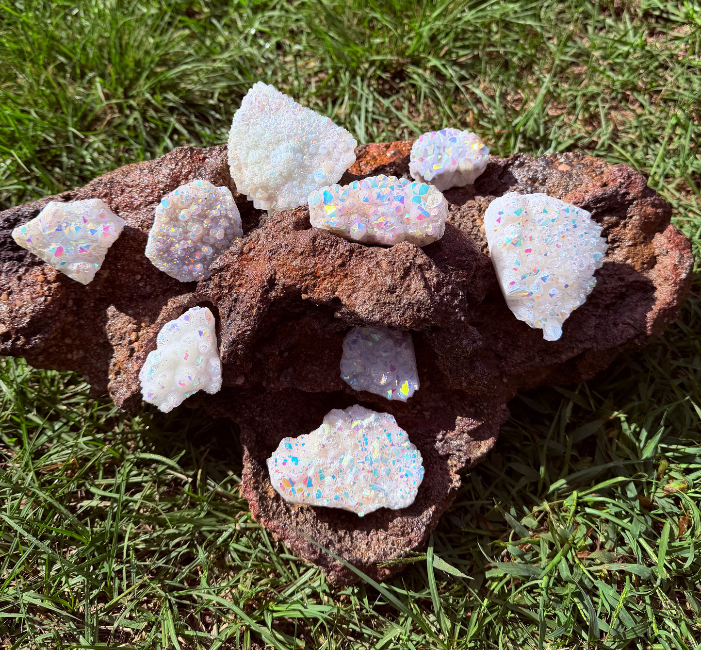 Angel Aura Quartz Clusters