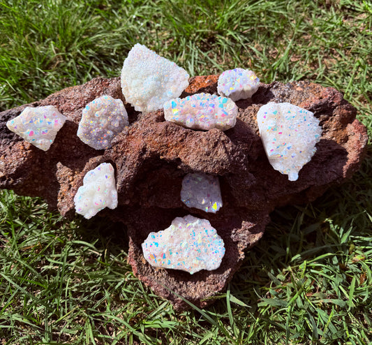 Angel Aura Quartz Clusters