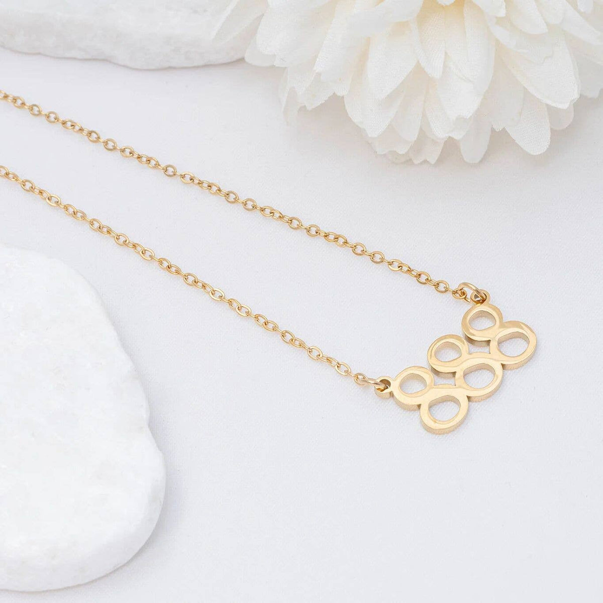 18K Gold PVD Stainless Steel Angel Number Necklace