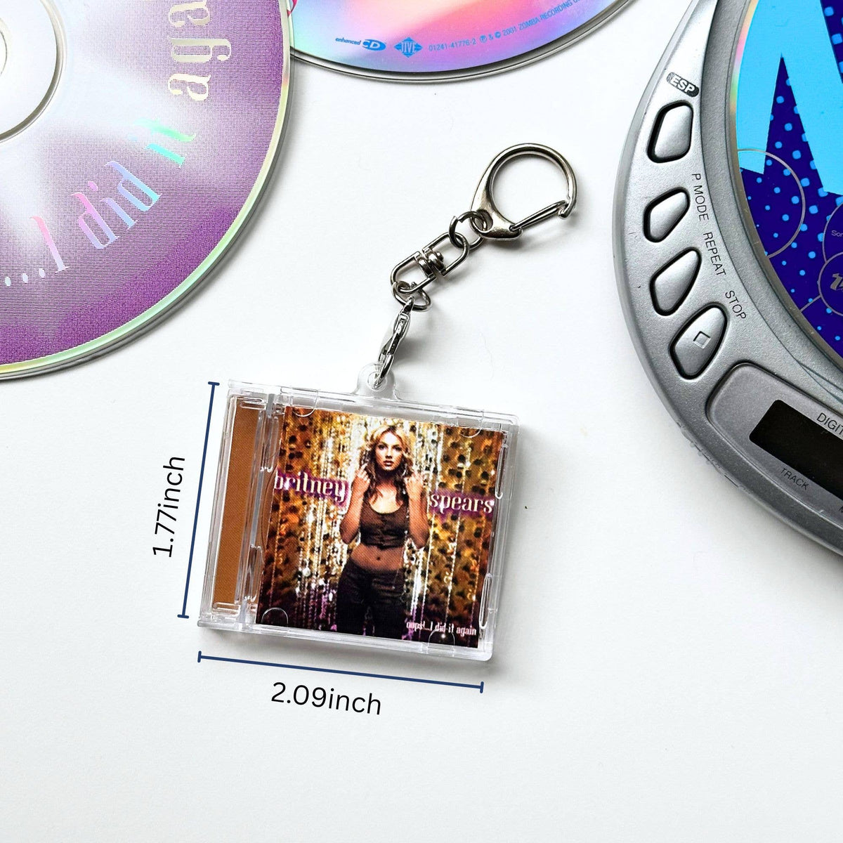 'Hit Clips' Mini CD Case Keychain - Britney Spears Oops