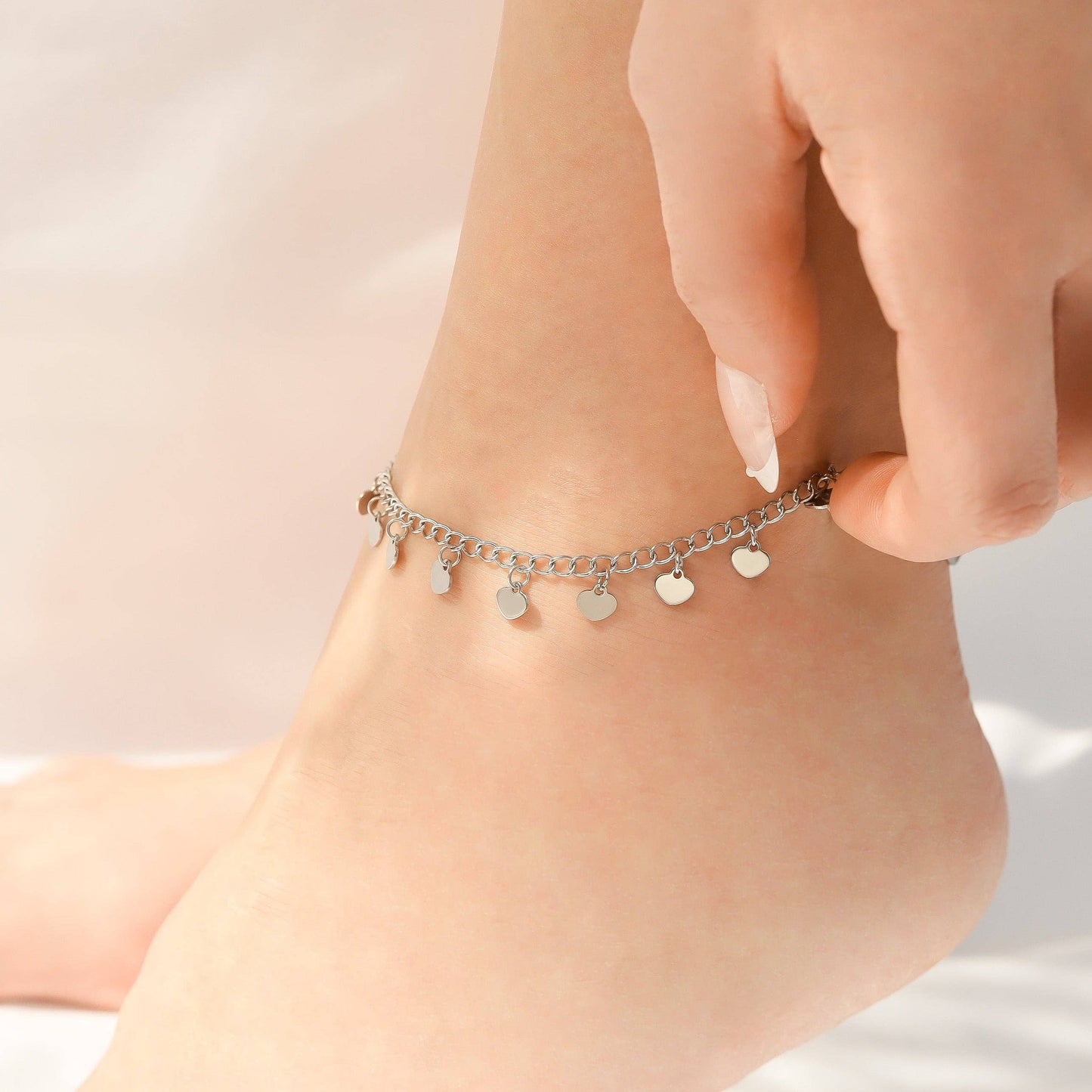 Dangle Hearts Charm Anklet