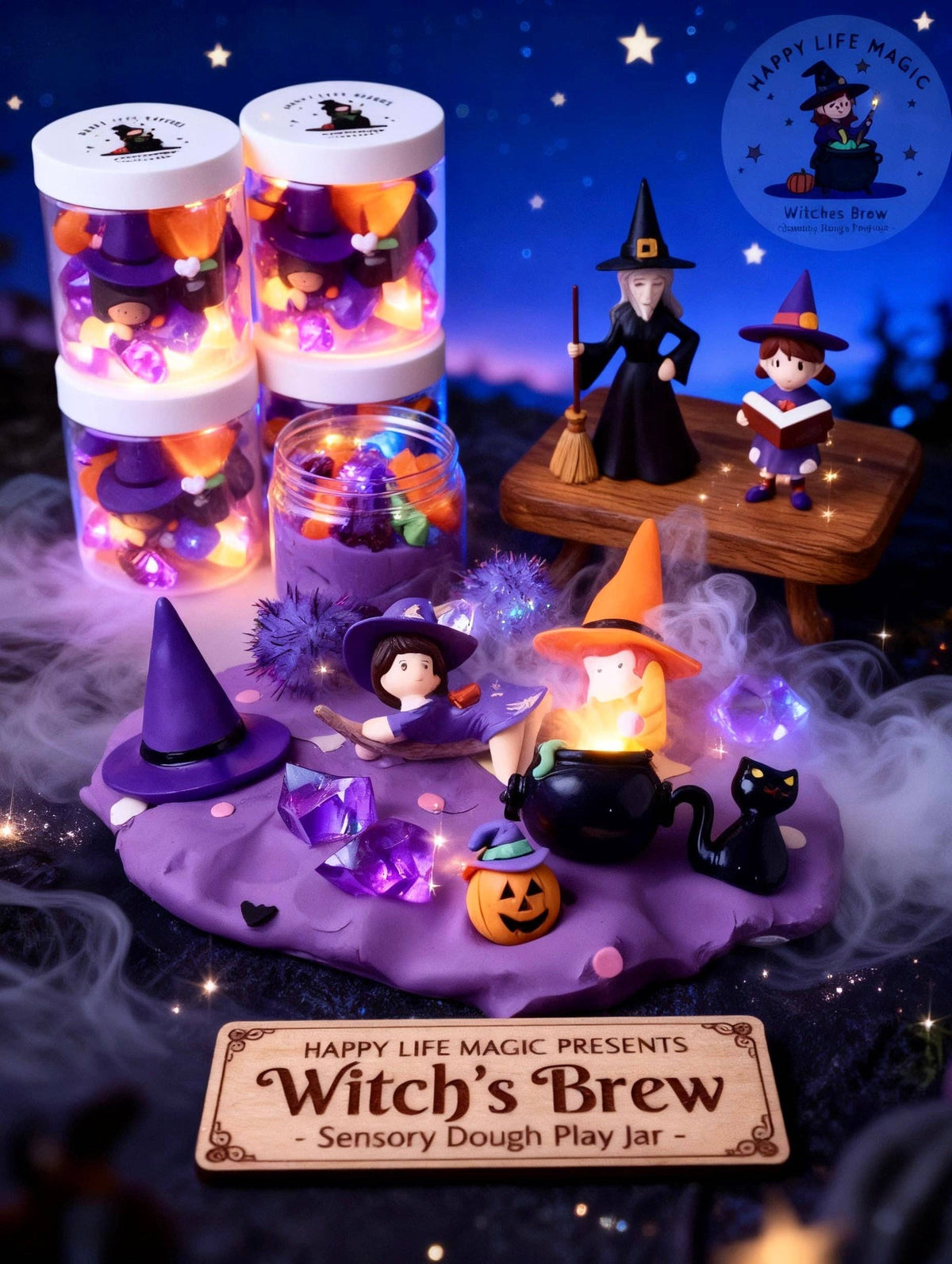 Witches Brew Halloween Play Dough Sensory Jar