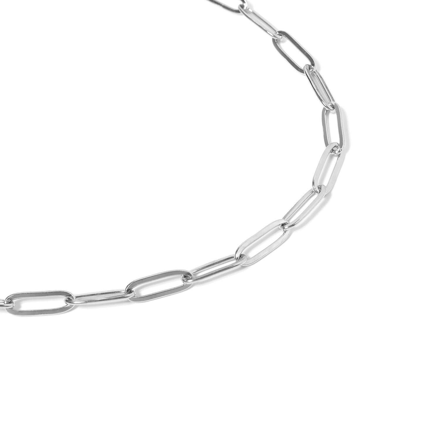 Silver Paperclip Chain Necklace