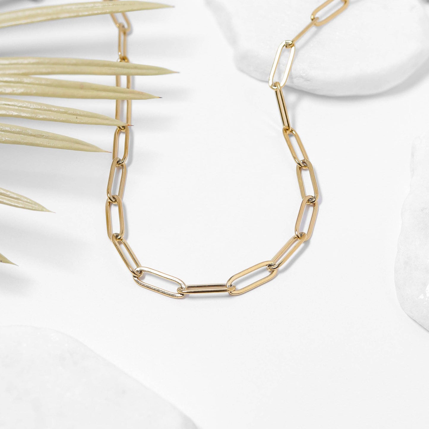 18K PVD Gold Paperclip Chain Necklace