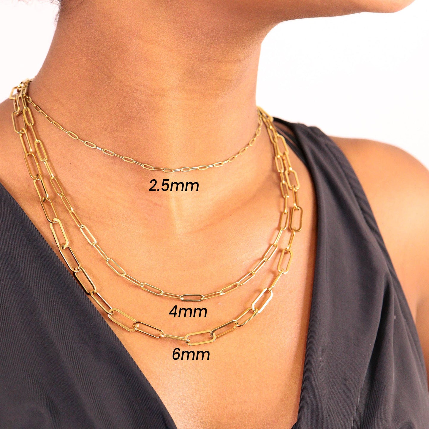 18K PVD Gold Paperclip Chain Necklace