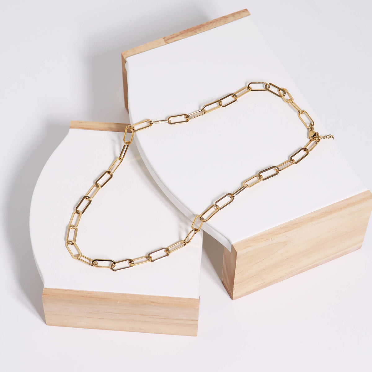 18K PVD Gold Paperclip Chain Necklace