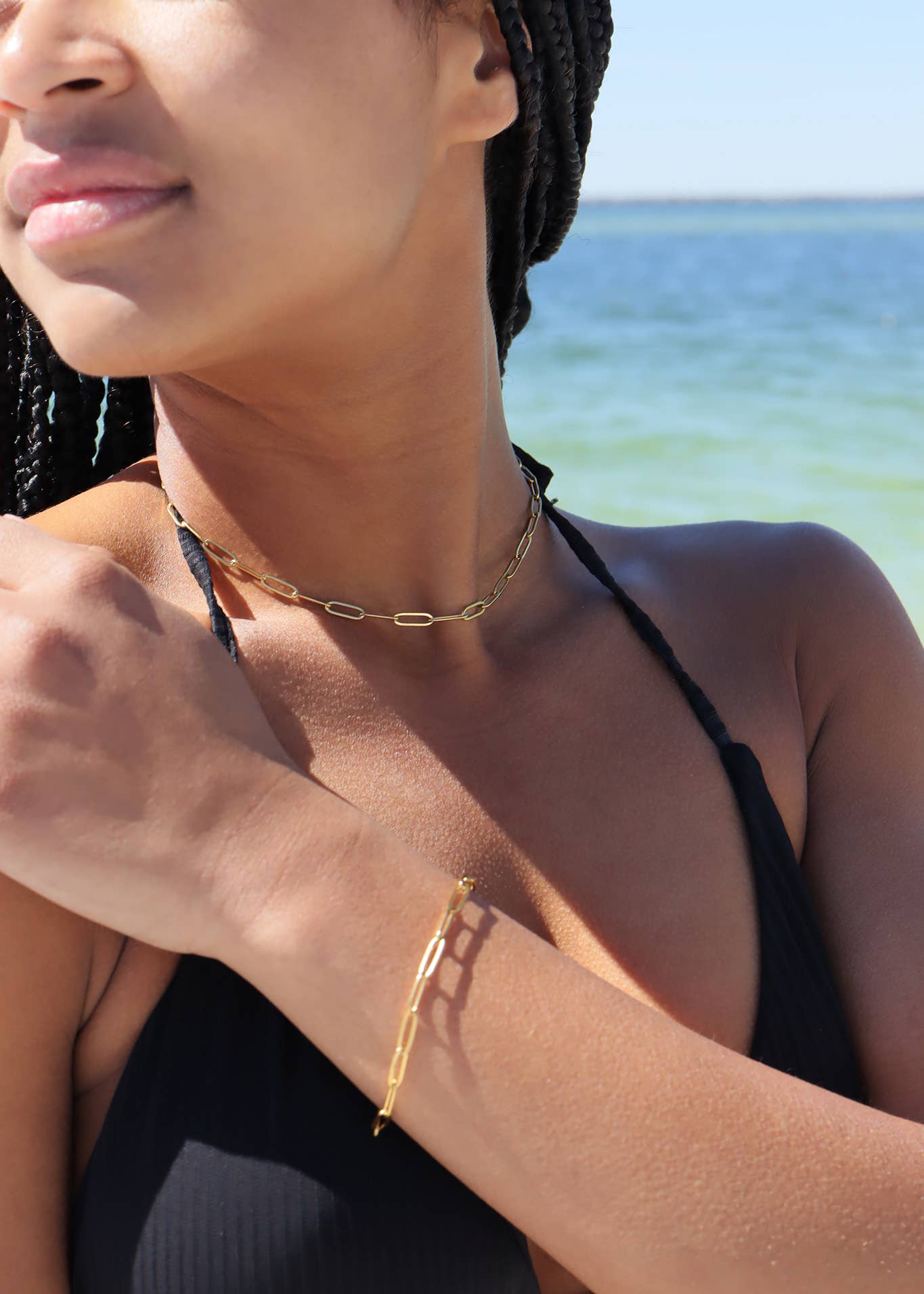 18K PVD Gold Paperclip Chain Necklace