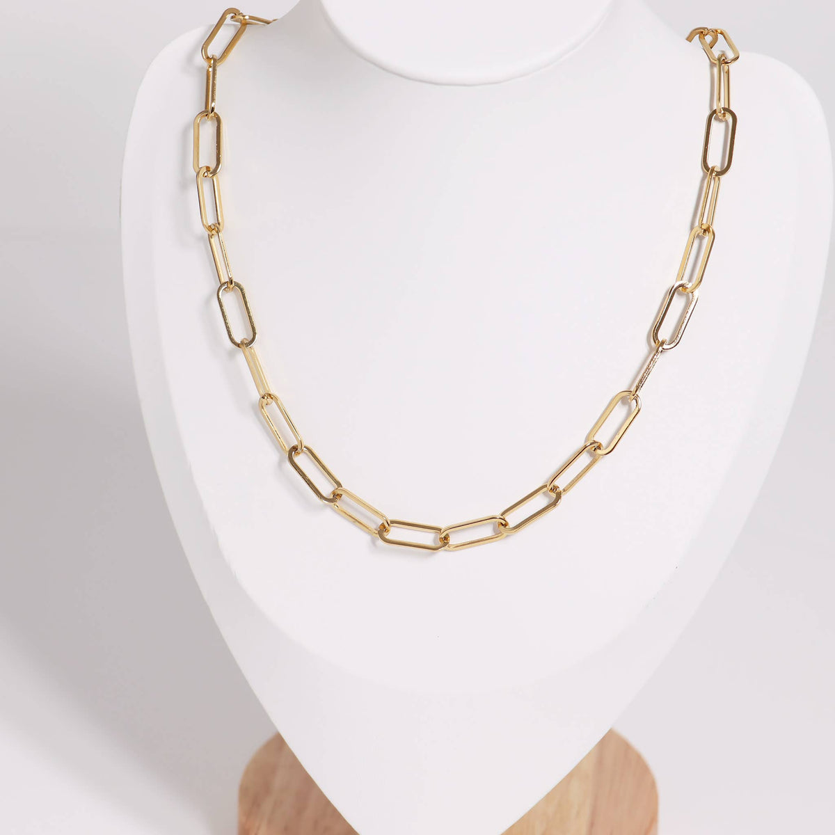 18K PVD Gold Paperclip Chain Necklace
