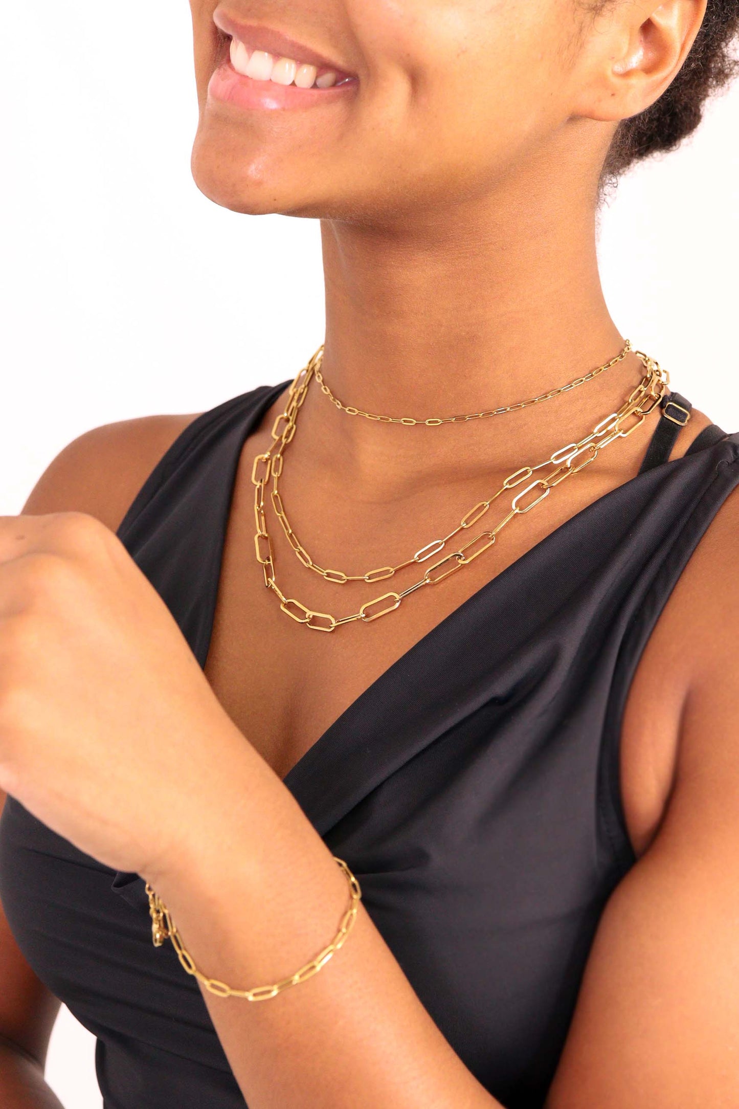 18K PVD Gold Paperclip Chain Necklace