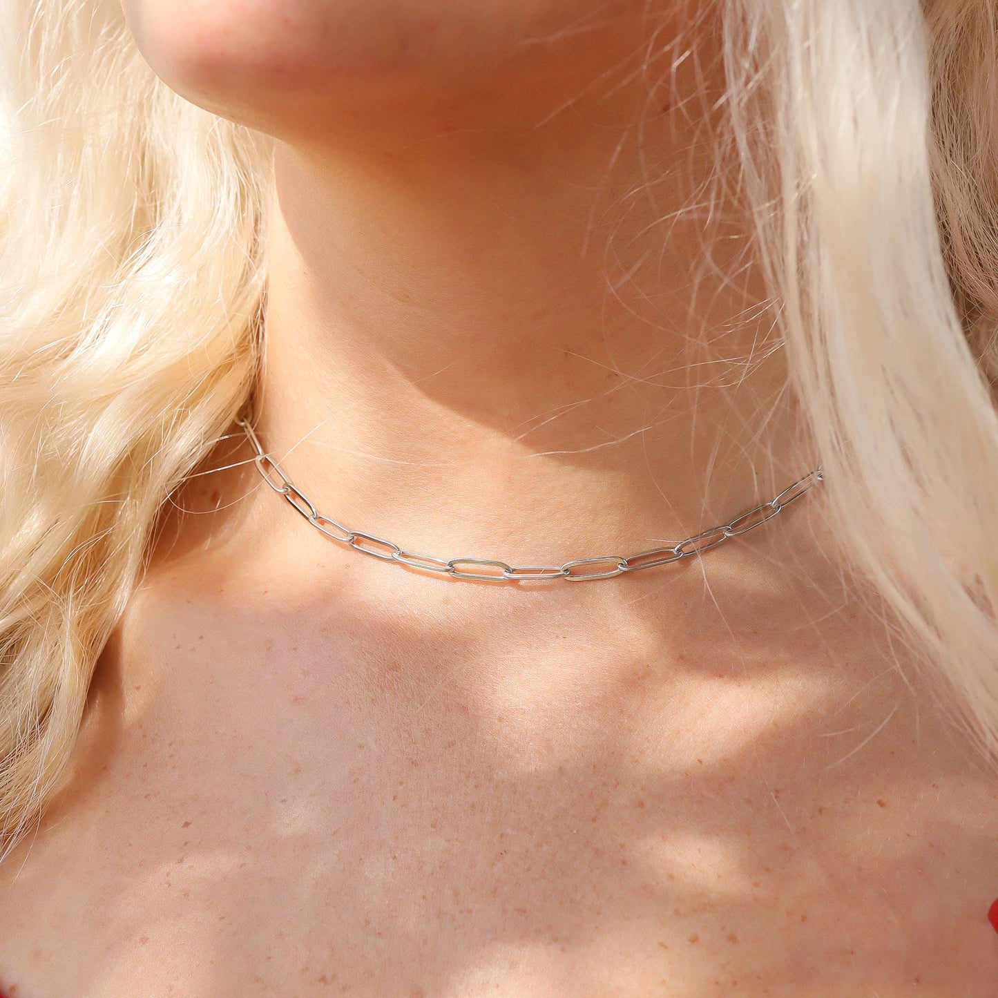 Silver Paperclip Chain Necklace