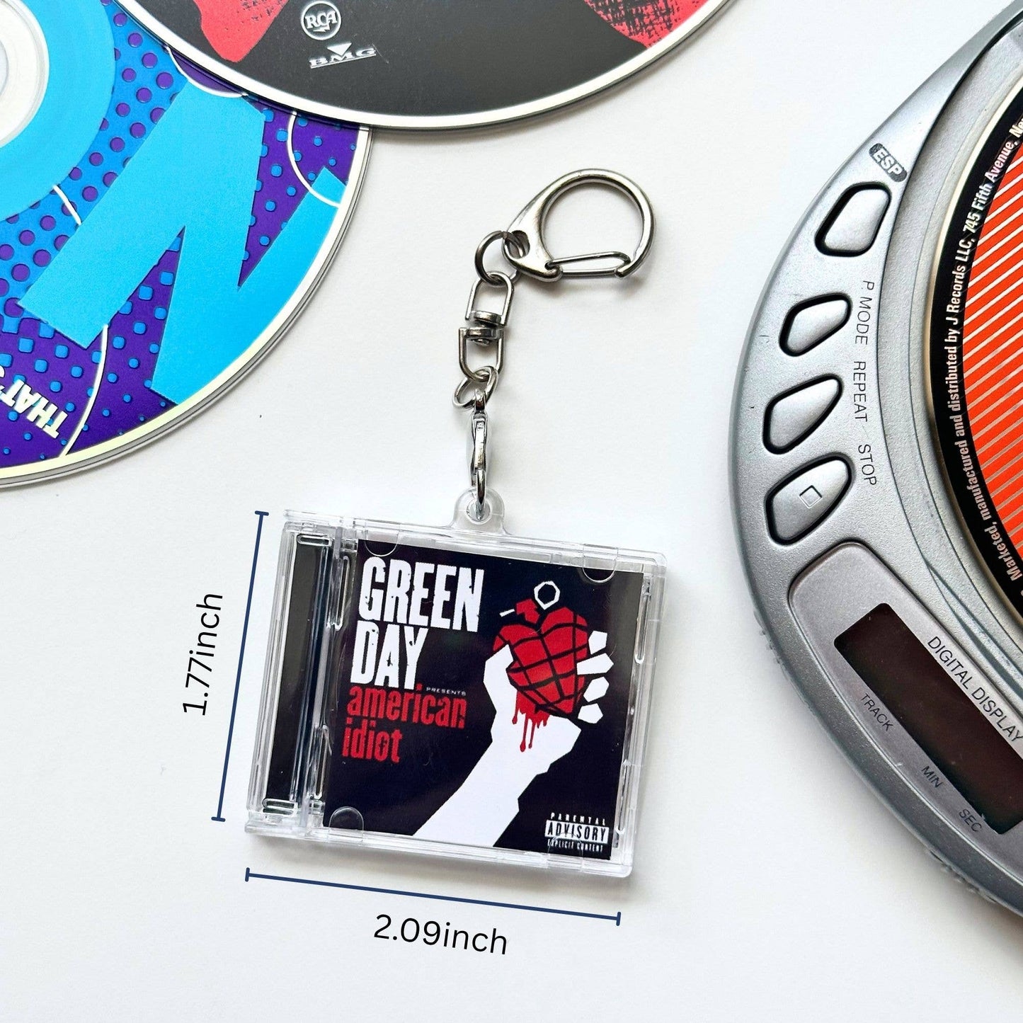 'Hit Clips' Mini CD Case Keychain - Green Day American Idiot