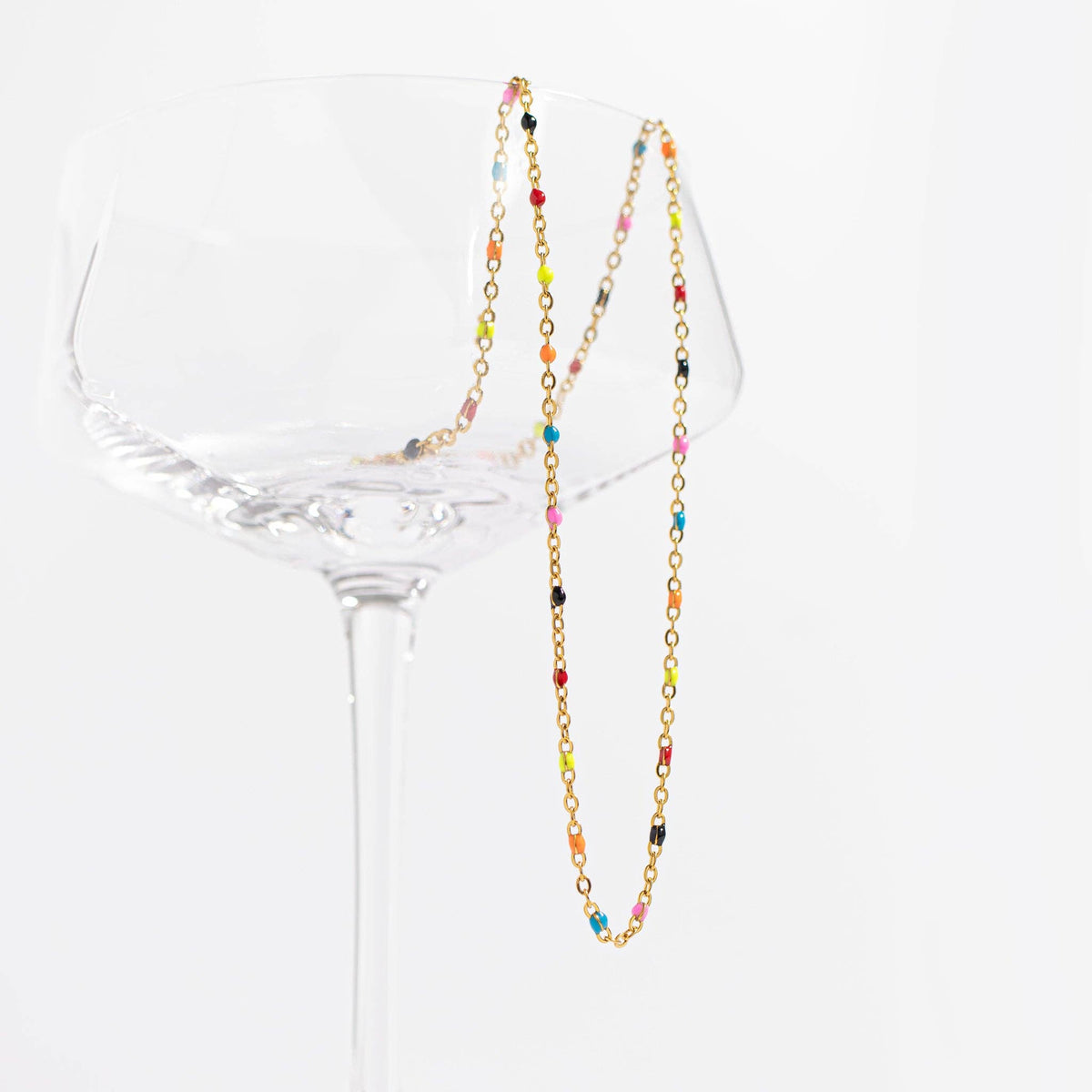 Multicolored Confetti Chain Necklace