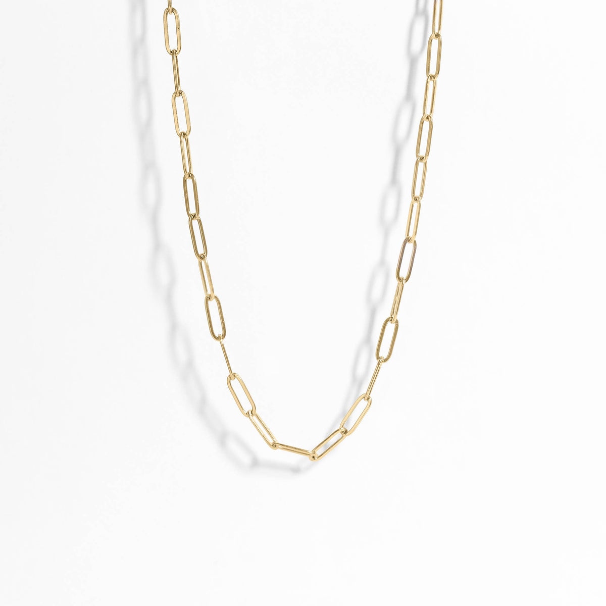 18K PVD Gold Paperclip Chain Necklace
