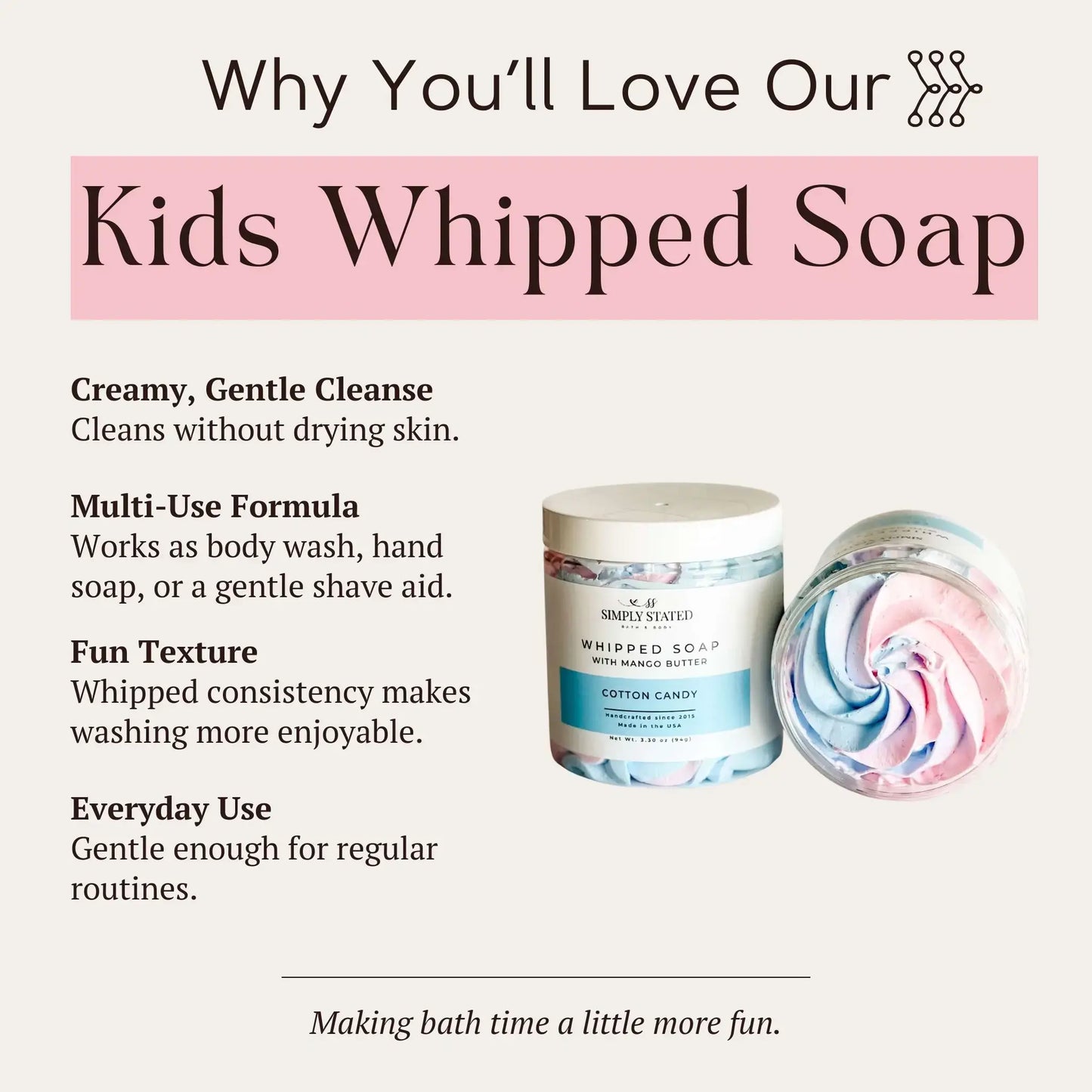 Kid's Cotton Candy Whipped Soap