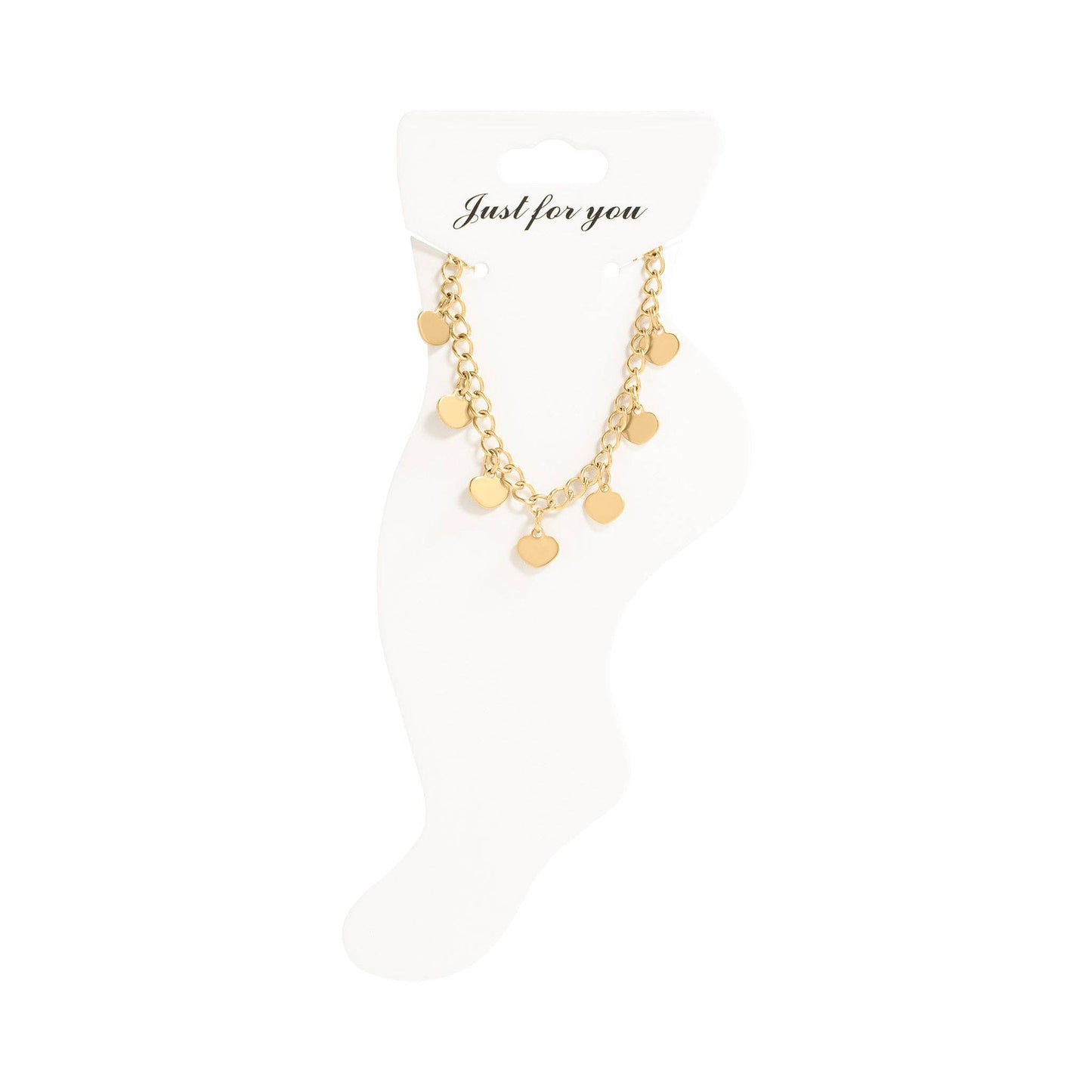 Dangle Hearts Charm Anklet