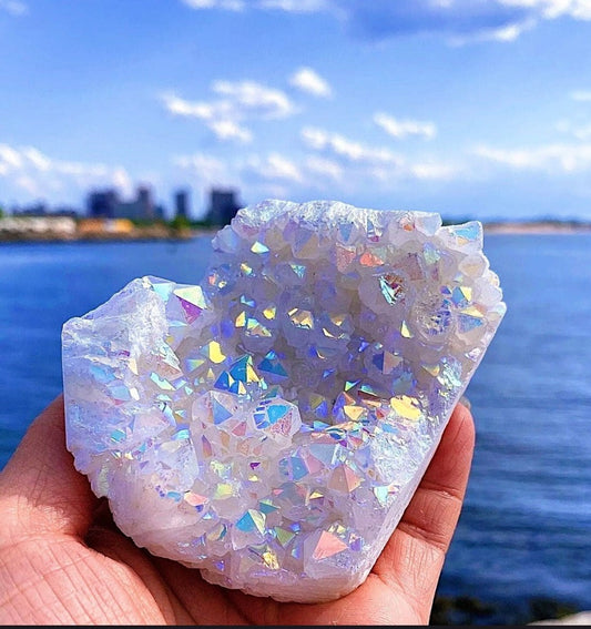 Angel Aura Quartz Clusters