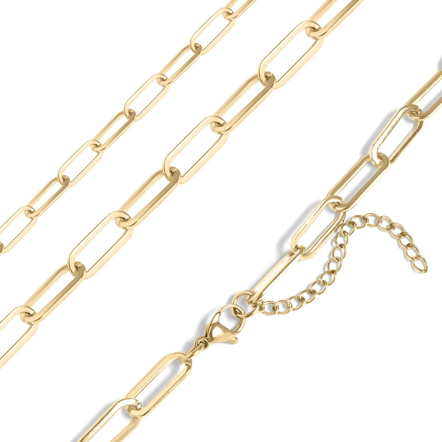 18K PVD Gold Paperclip Chain Necklace