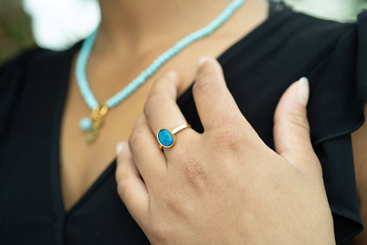 18K Gold PVD Stainless Steel Mood Ring