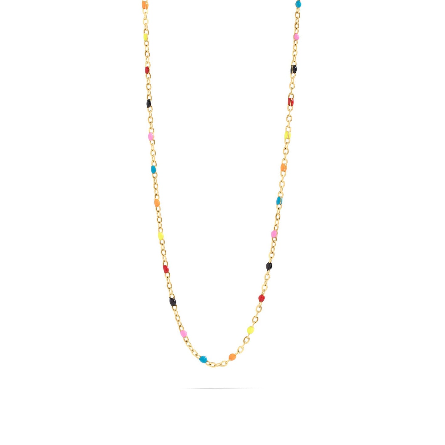 Multicolored Confetti Chain Necklace