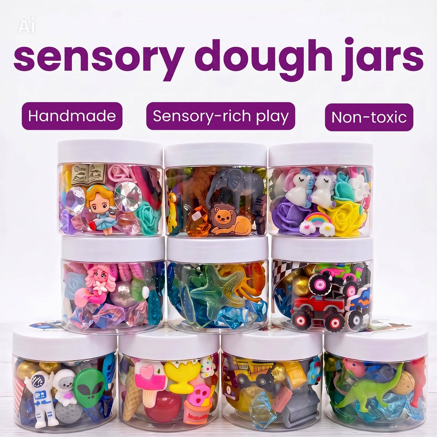 Magic Play Dough Sensory Jar (4oz)