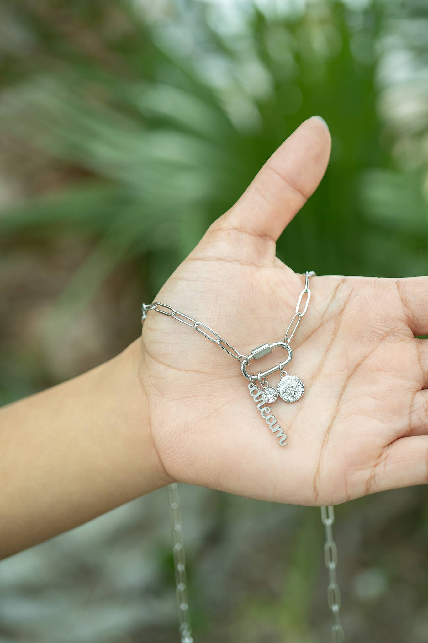 Waterproof Carabiner "Dream" Paperclip Charm Necklace