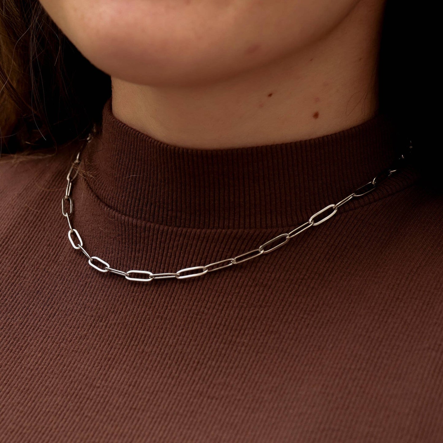 Silver Paperclip Chain Necklace