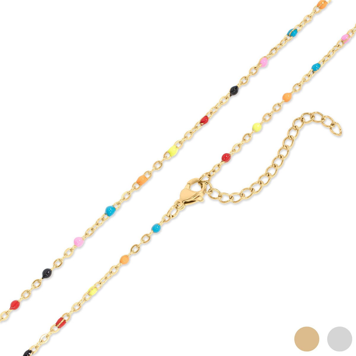Multicolored Confetti Chain Necklace