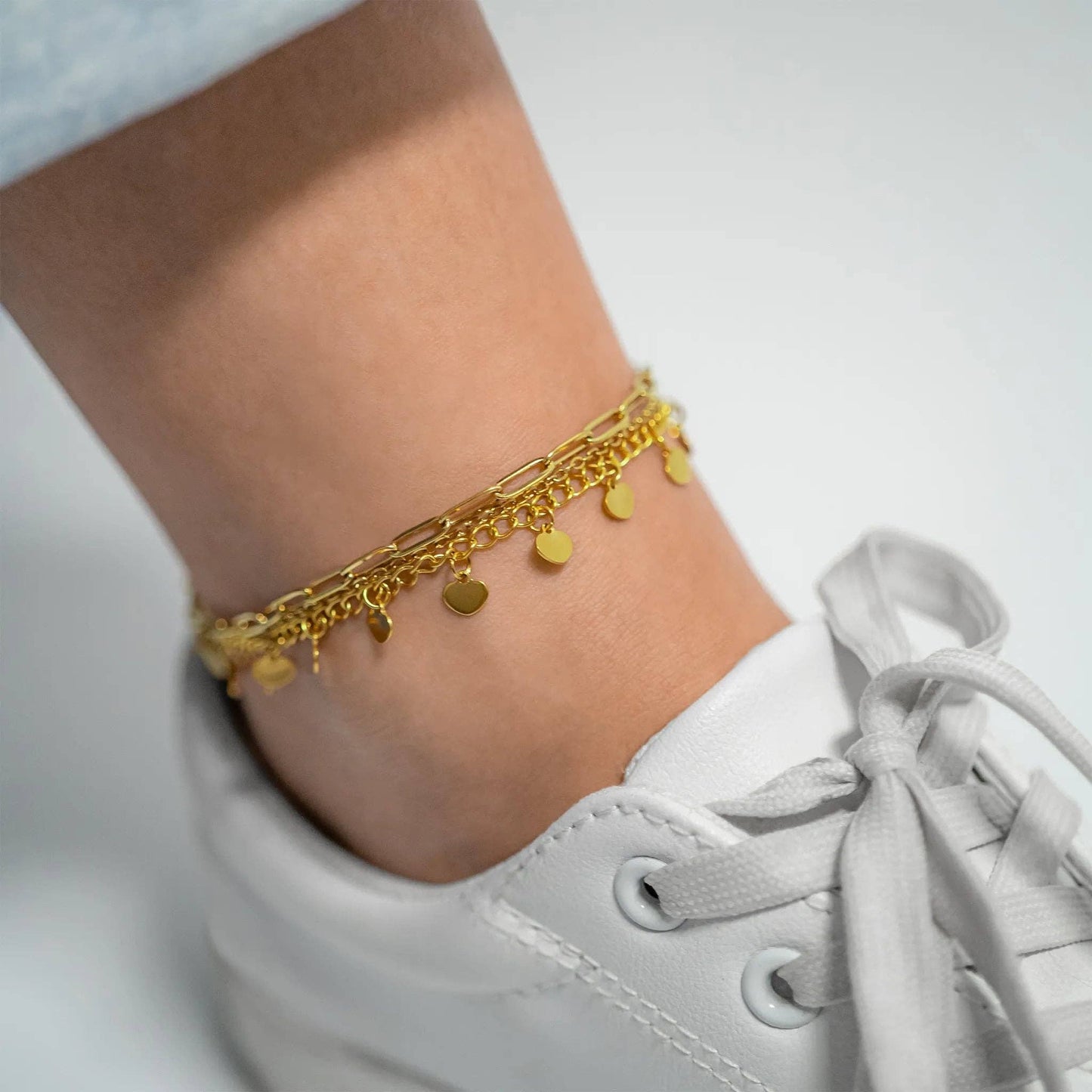 Dangle Hearts Charm Anklet