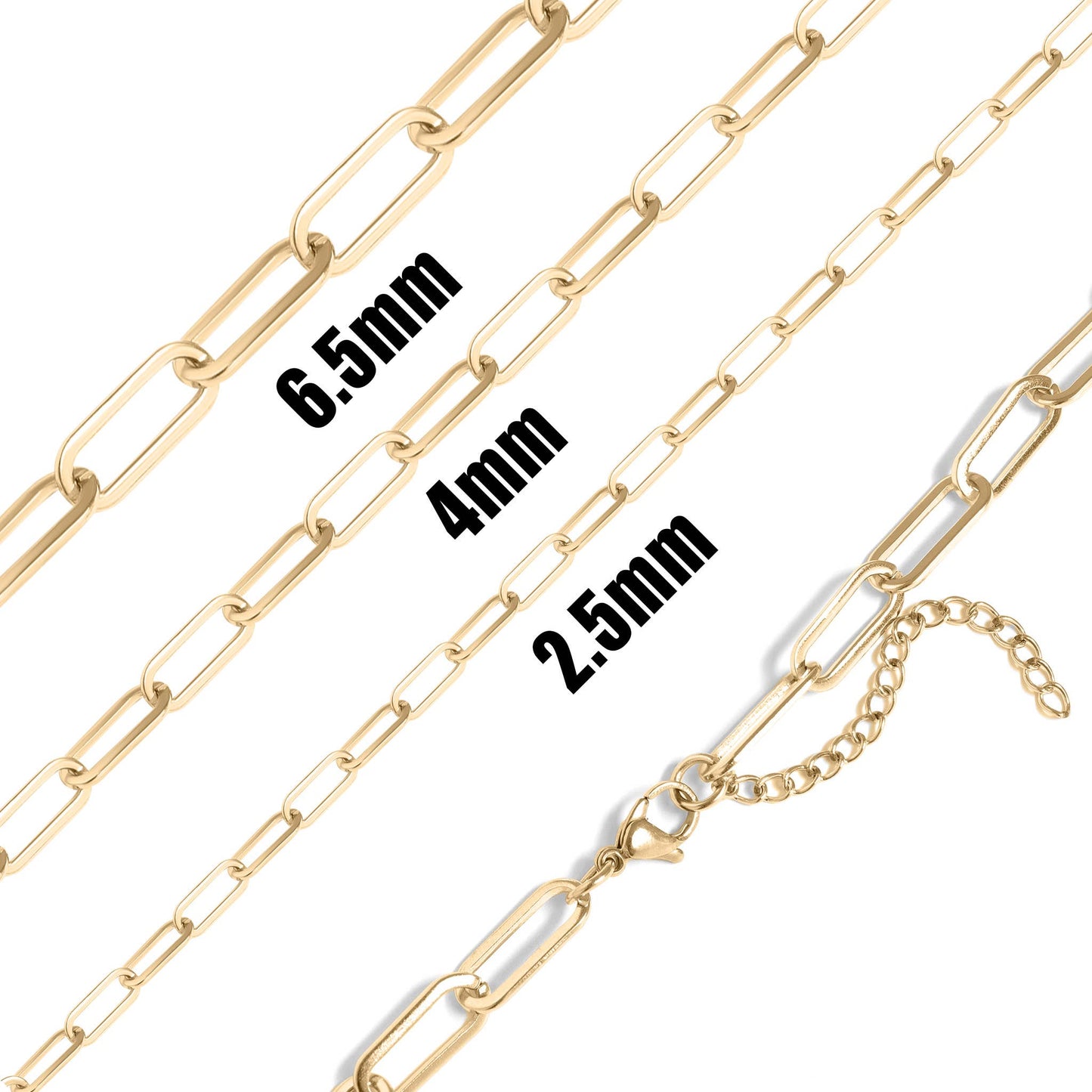 18K PVD Gold Paperclip Chain Necklace