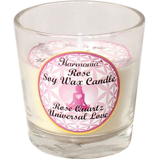 Harmonia Soy Gem Votive Candle-Universal Love Rose Quartz